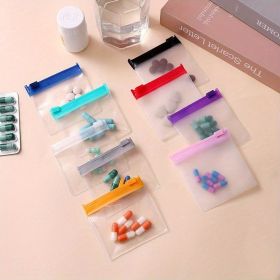 Reusable Split Bag Set, 10 Self-sealing Drug Organizer, Clear Pill Bag With Slide Lock, Travel Pill Bag For Pills And Small Items
