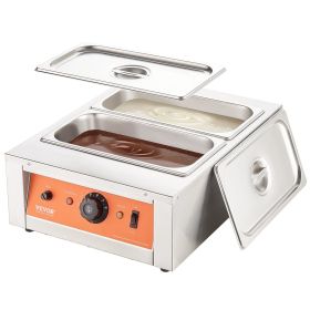 VEVOR Chocolate Tempering Machine, 17.6 Lbs 2 Tanks Chocolate Melting Pot TEMP Control 86~185Â°F