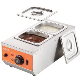 VEVOR Chocolate Tempering Machine, 9 Lbs 2 Tanks Chocolate Melting Pot with TEMP Control 86~185Â°F