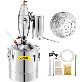 VEVOR 70L 18.5Gal Water Alcohol Distiller 304 Stainless Steel Alcohol Still Wine Making Boiler Home Kit with Thermometer for Whiskey Brandy Essential