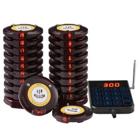 VEVOR Restaurant Pager System, Wireless 500m Long Range Lineup Waiting Queue Signal, Guest Customer Calling Beepers with Vibration & Flashing