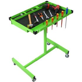 Adjustable Tear Down Work Table With Drawer For Garages, Repair Shops, And DIY, Portable, 4  2.5 Swivel Casters, 220 Pound Capacity, Rubber Corners, H (Color: Green)