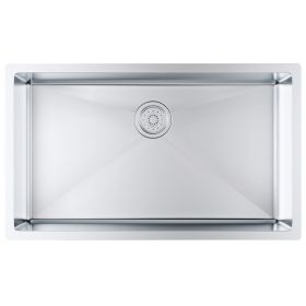 VEVOR Kitchen Sink, 304 Stainless Steel Drop-In Sinks, Undermount Single Bowl Basin with Accessories(Pack of 3) (Sink Structure: Stepless, Sink Width: 32 inch)