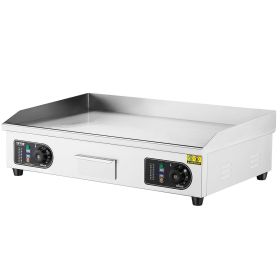 VEVOR Commercial Electric Griddle, 2800W Countertop Flat Top Grill, 122Â°F-572 Â°F Adjustable Temp (Pan Size: 30 inch, Flatbed Type: Full Flat)