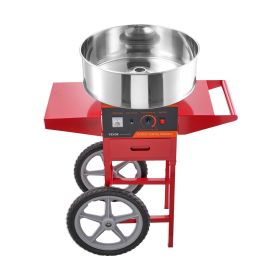 VEVOR Electric Cotton Candy Machine with Cart, 1000W Commercial Candy Floss Maker with Stainless Steel Bowl, Sugar Scoop and Drawer, Perfect for Home (Bubble Cover: NO, Cart: YES)
