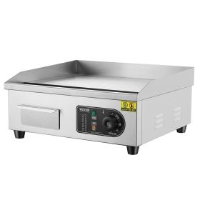 VEVOR Commercial Electric Griddle, 1700W Countertop Flat Top Grill, 122Â°F-572 Â°F Adjustable Temp (Pan Size: 18 inch, Flatbed Type: Full Flat)