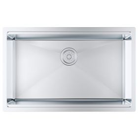 VEVOR Kitchen Sink, 304 Stainless Steel Drop-In Sinks, Undermount Single Bowl Basin with Ledge and Accessories (Sink Structure: Single-Step, Sink Width: 30 inch)