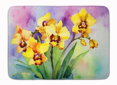 Orchids in Watercolor Memory Foam Kitchen Mat Machine Washable Anti-Fatigue Mat Cushion Comfort Bath Mat or Kitchen Rug (Default: Default)